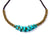 Chunky Turquoise Necklace with Brass Balls