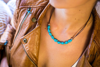 turquoise necklace rocky sea - boom-ibiza
