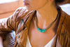 Chunky Turquoise Necklace with Brass Balls - boom-ibiza
