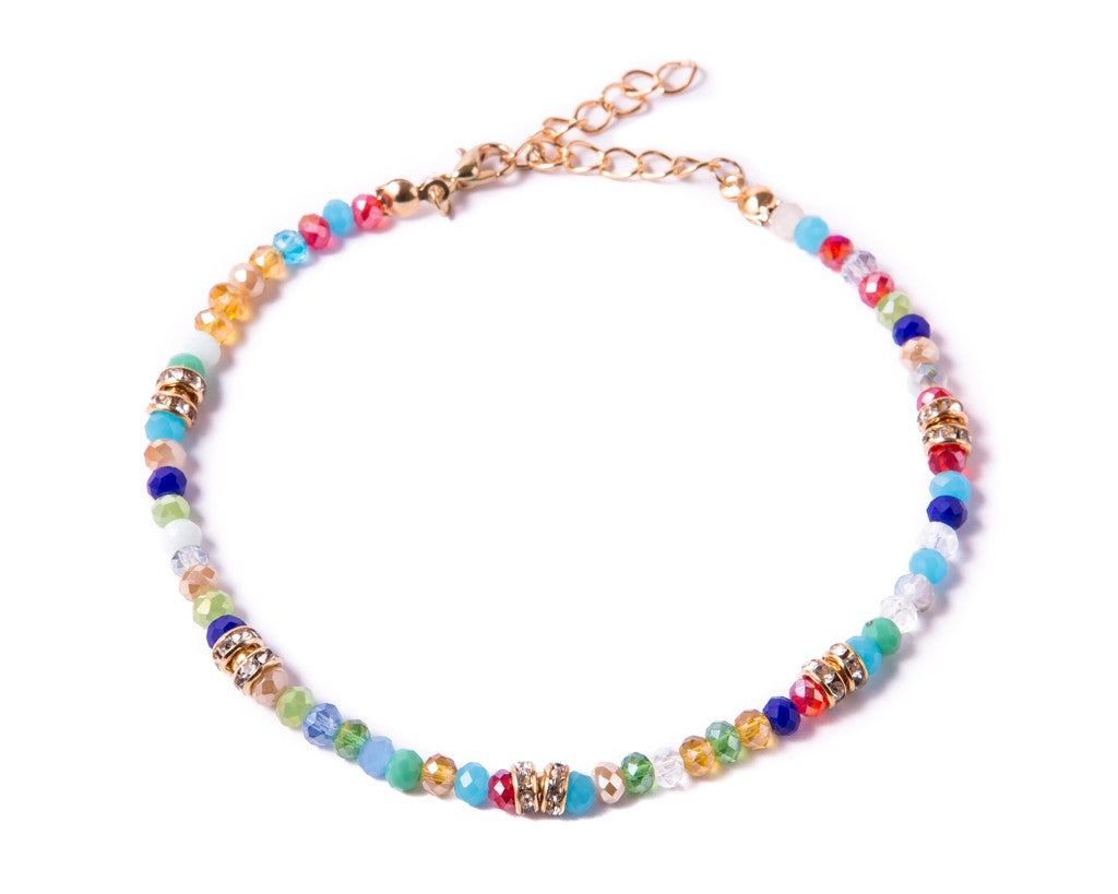 Anklet  - Briolette Shape Beads Mix - boom-ibiza