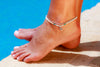 Anklet  - Double Strand White Sea-Star Charm - boom-ibiza