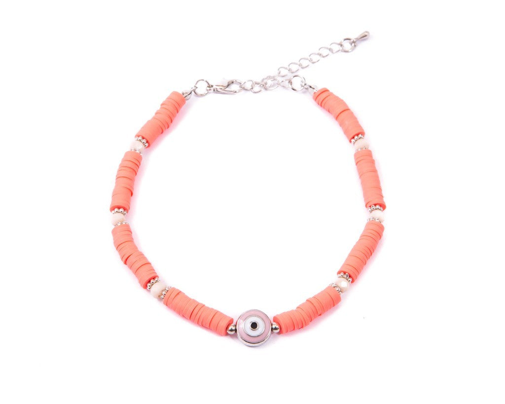 Anklet  - Pink Eye Charm - boom-ibiza
