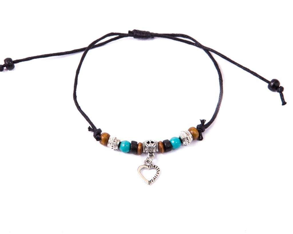 Anklet  -  String Cord Heart Charm