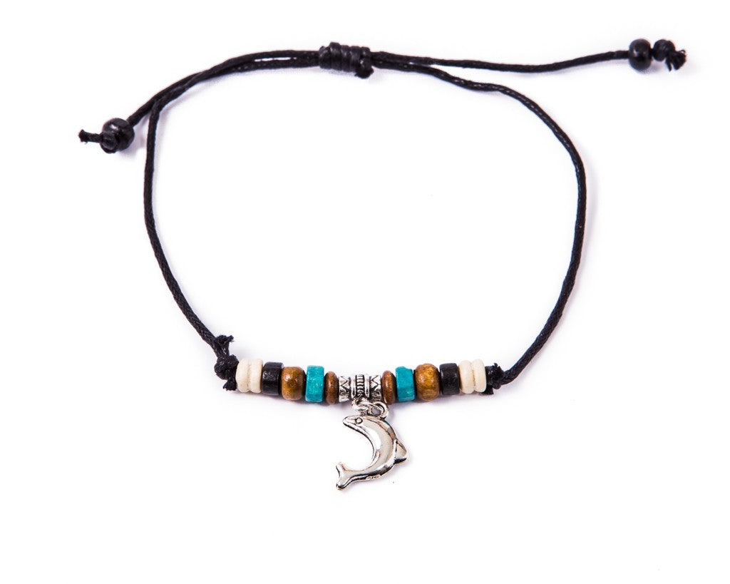 Anklet  -  String Cord Dolphin Charm