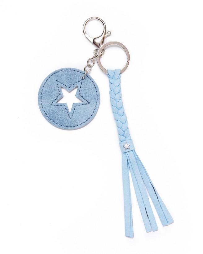 Keychain star medal tassel Charm - Blue