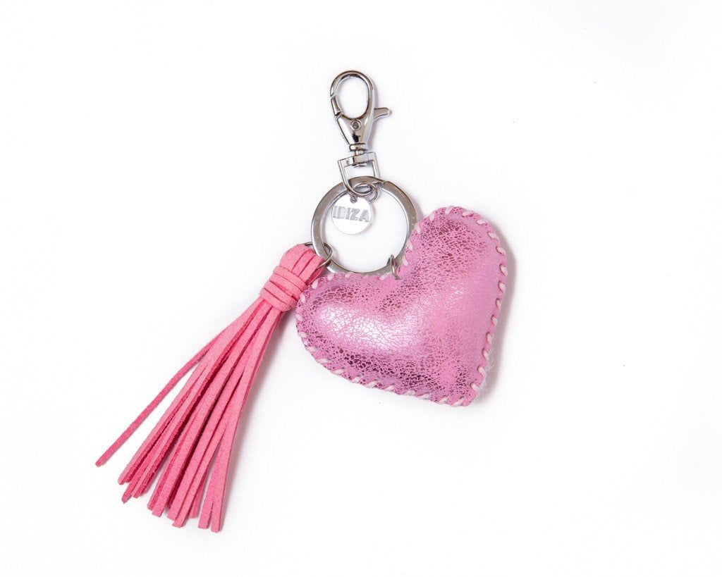 Keychain heart tassel Charm - Pink - boom-ibiza