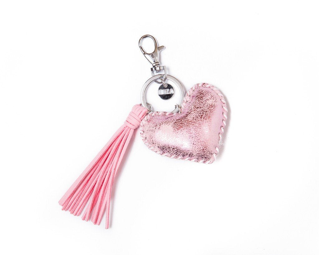 Keychain heart tassel Charm - light pink