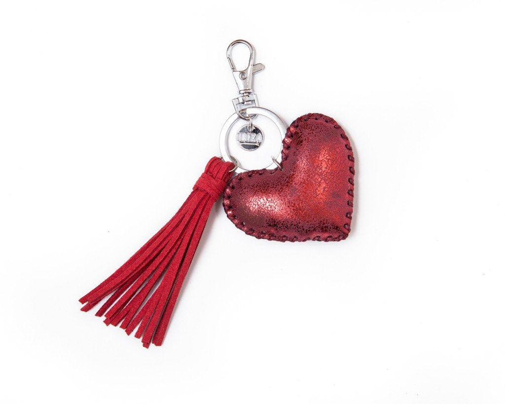 Keychain heart tassel Charm - red - boom-ibiza