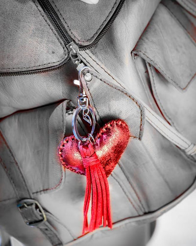Keychain heart tassel Charm - light pink - boom-ibiza