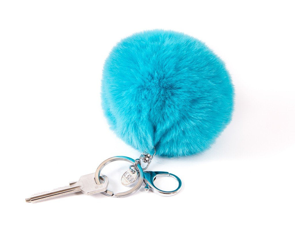 Keychain Pompom Charm - blue