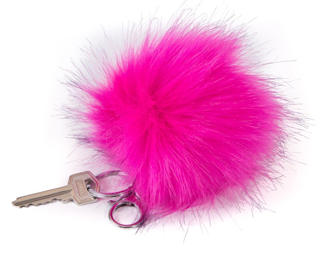 Keychain Furry Pompom Charm - Purple
