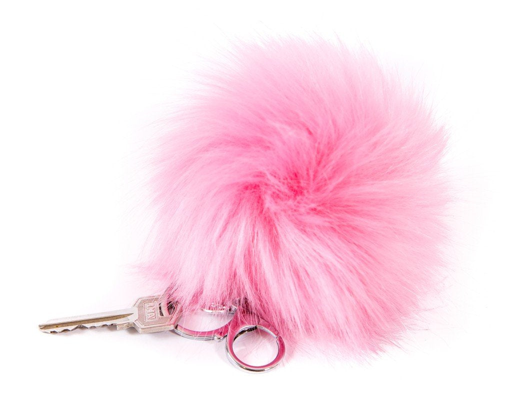 Keychain Furry Pompom Charm - Pink