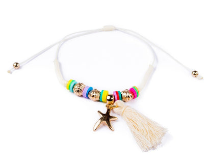 String Tassel Bracelet - White Sea Star - boom-ibiza
