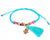 String Tassel Bracelet - Blue Hamsa Hand - boom-ibiza