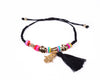 String Tassel Bracelet - Black Hamsa Hand - boom-ibiza