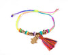 String Tassel Bracelet - Rainbow Hamsa Hand - boom-ibiza