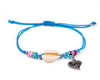 String Seashell Bracelet - Blue Heart - boom-ibiza