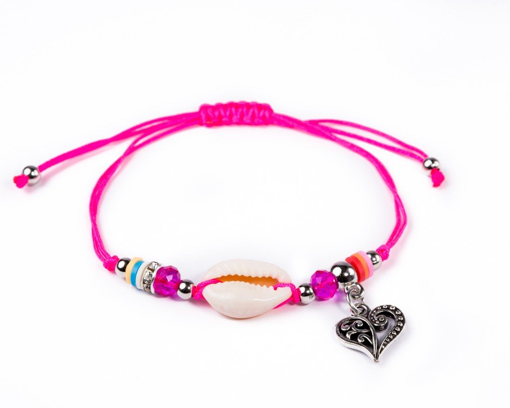 String Seashell Bracelet - Purple Heart - boom-ibiza