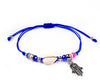 String Seashell Bracelet - Navy Blue Hamsa - boom-ibiza