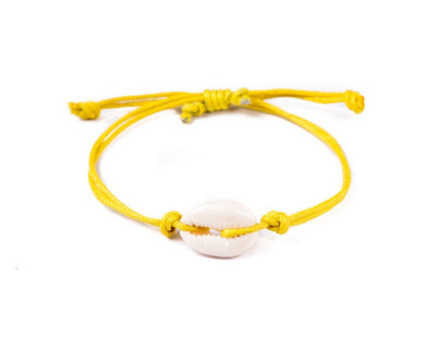 String Seashell Bracelet - yellow - boom-ibiza