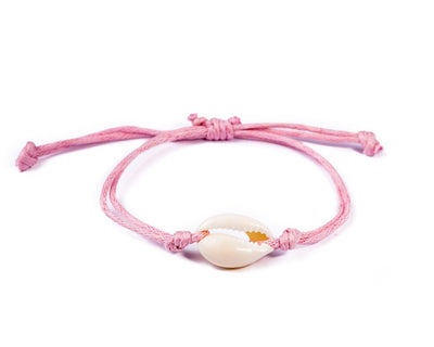 String Seashell Bracelet - pink - boom-ibiza