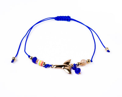 String Charm Bracelet - Blue Whale Tail - boom-ibiza