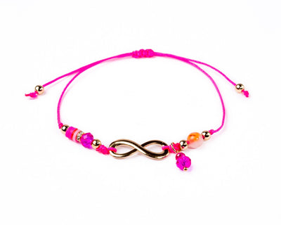 String Charm Bracelet - Pink Infinity - boom-ibiza