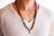 Beads neckalce wooden round beads turquoise tooth